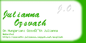 julianna ozsvath business card